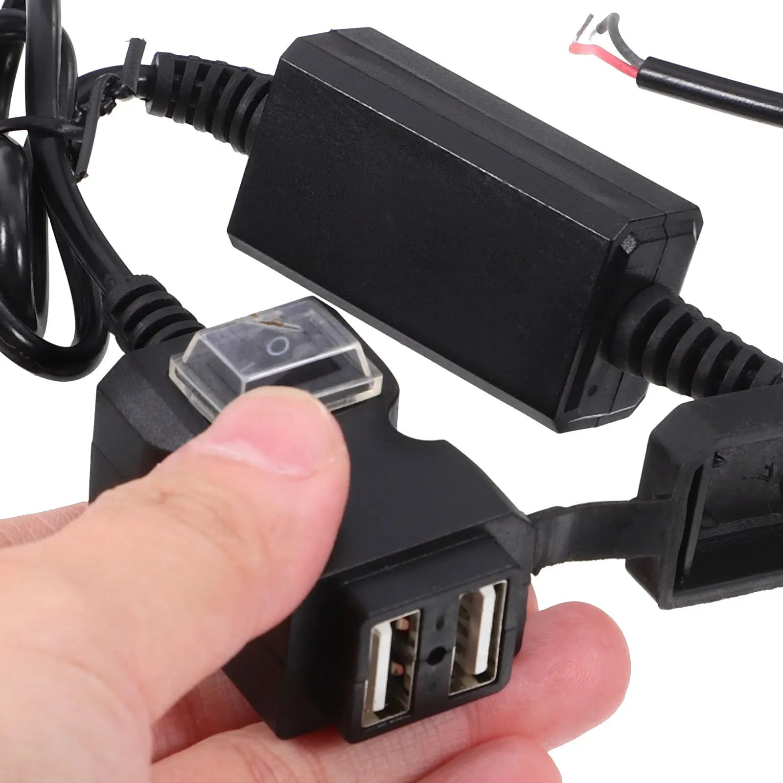 Motorcycle Phone Charger Dual Port 5V 2A Waterproof 12 Volt USB Charging Port for Bike Tablet Phone on-The-Go Charging Motorbike
