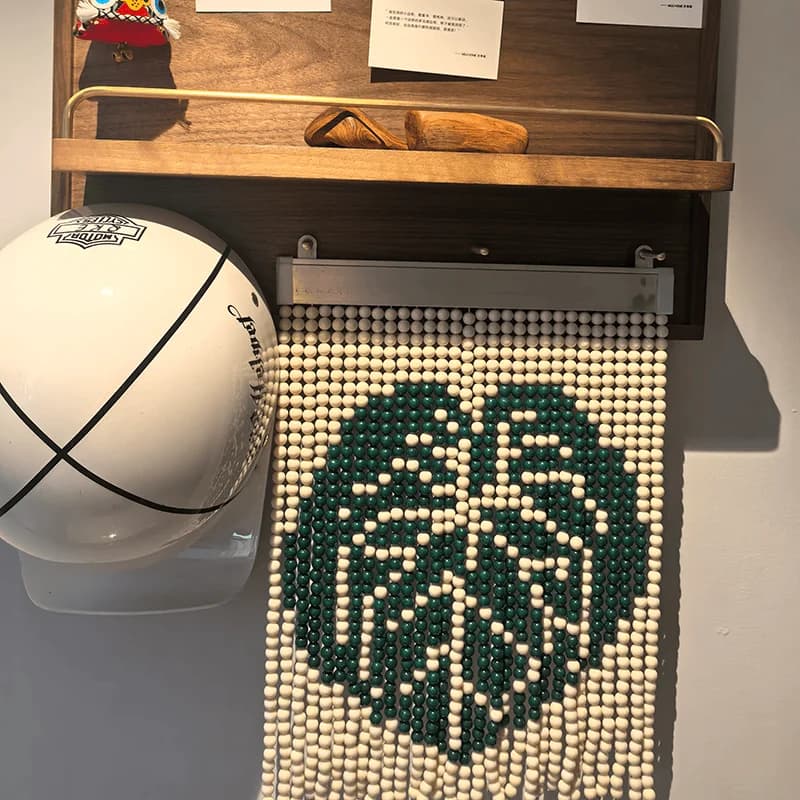Kit Fai-da-Te per Tenda da Porta con Foglie Verdi e Perline, Materiale Decorativo in Acrilico per Ingresso e Camera da Letto