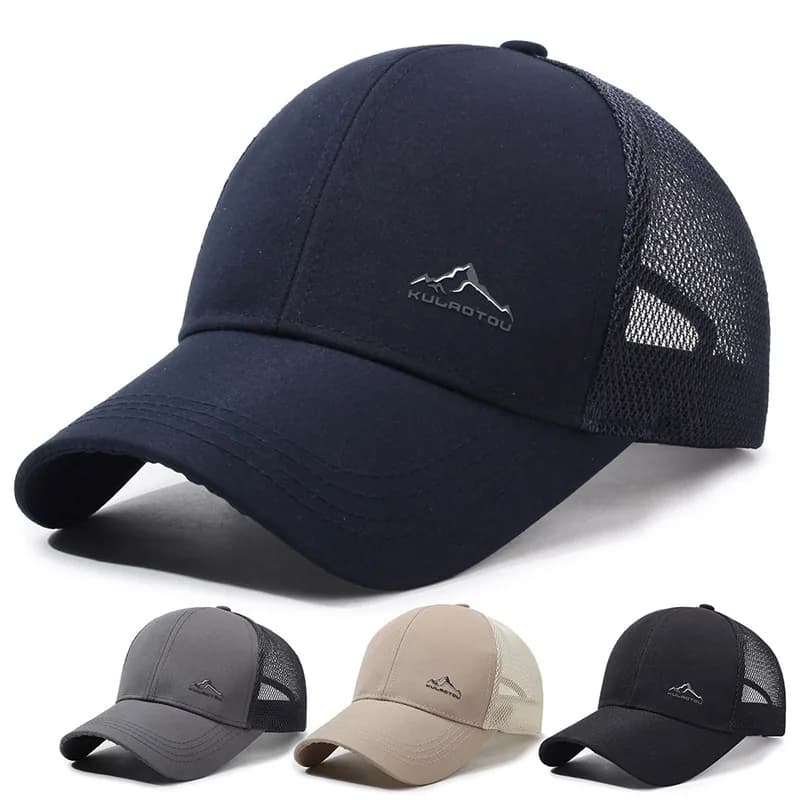 Cappello con protezione UV Cappello da trekking estivo da baseball da montagna Cappello da esterno traspirante in rete regolabile Cappello da pescatore da ciclismo sportivo unisex