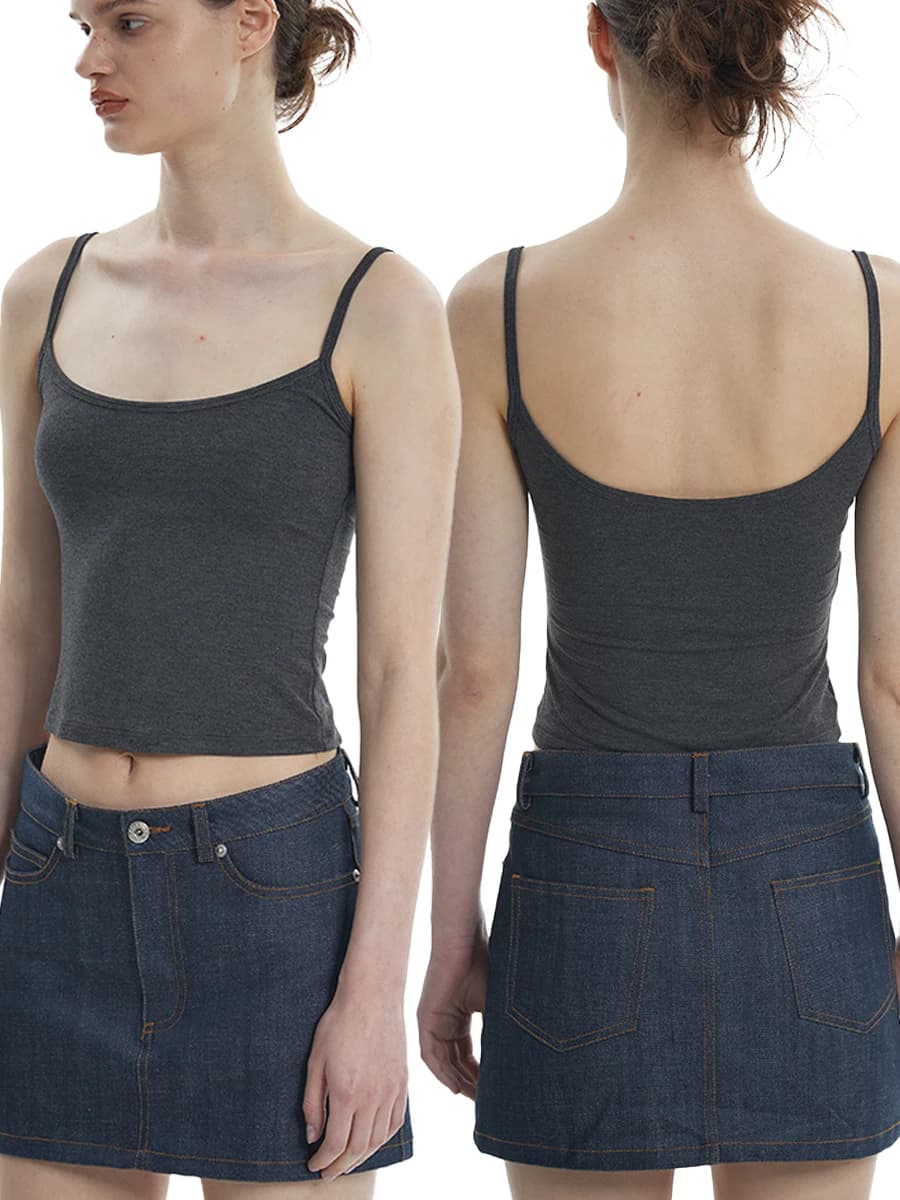 EMM Bare Sensation "0" Pressure Skin-Friendly Soft Lyocell Bamboo Fiber Underarm Concealing Tank Top Women's Vest Strap