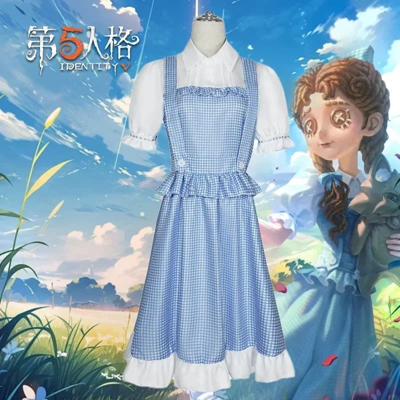 Costume cosplay della quinta personaggio dei cartoni animati per bambine, costume cosplay di Dorothy, costume da performance stile Lolita