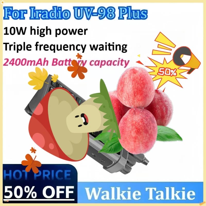 Walkie Talkie per Iradio UV-98 Plus 10W Ripetitore a banda incrociata USB CW CB LW LSB SSB SW MW HF 1024 canali Monitor a 3 bande Ham Radio