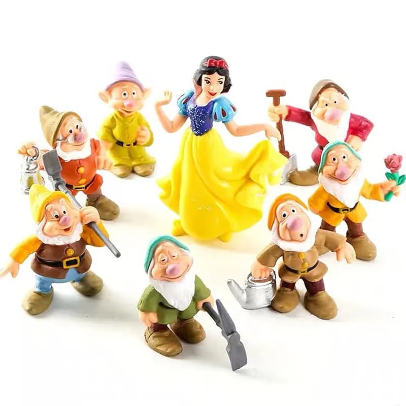 Set di 8 statuette di personaggi del film Biancaneve e i sette nani, action figure da collezione per decorazione.