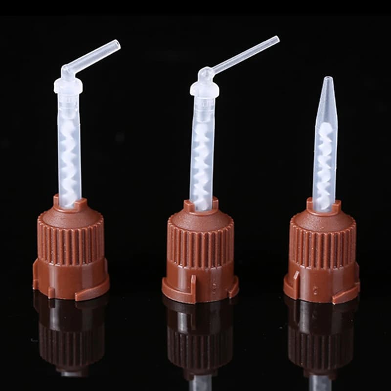 50PCS/Bag Dentistry Disposable Mixing Tips Silicone Rubber Mixing Head 1:1 For Impression Mixing Dispensing Gun Dental Materials