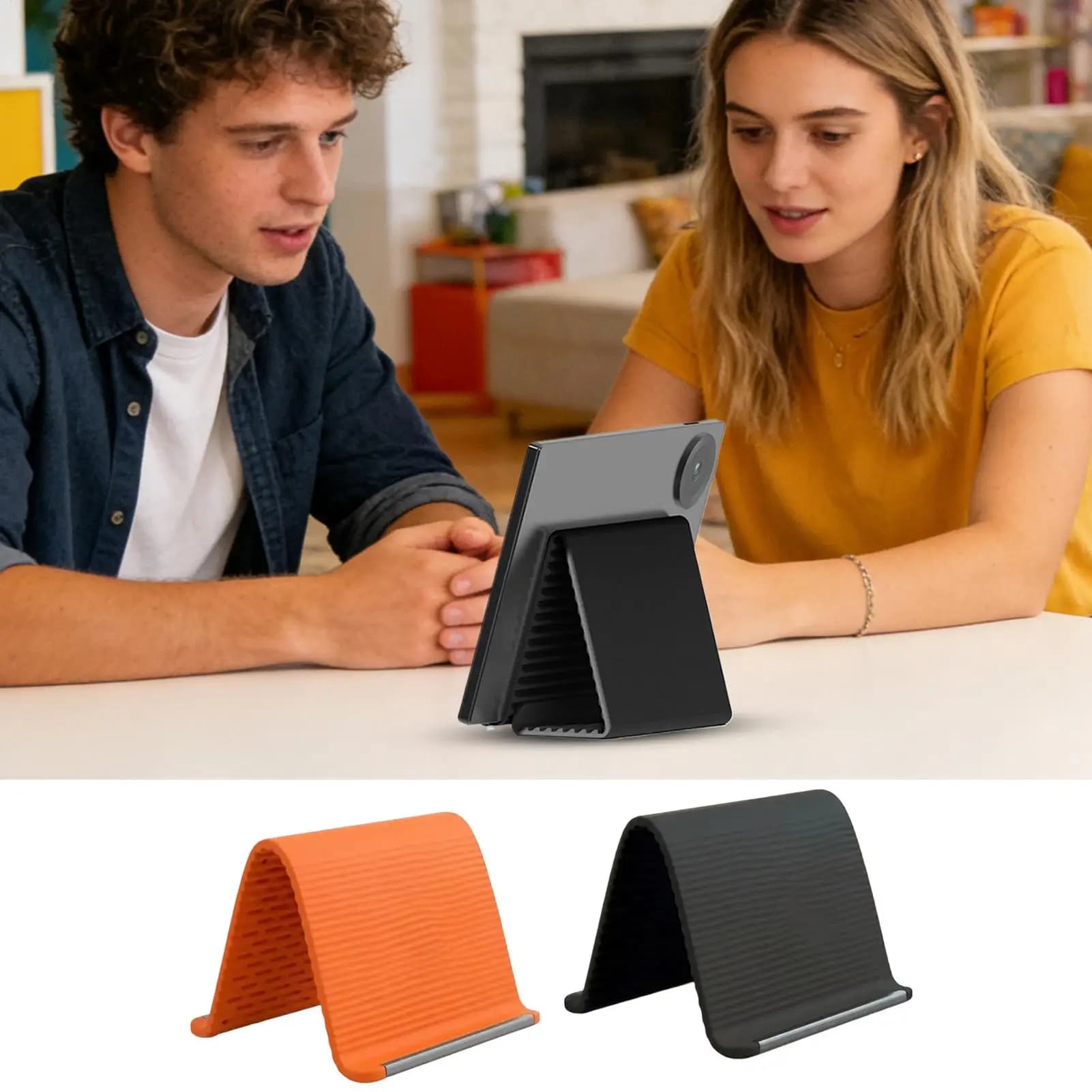 Supporto da scrivania multi-angolo, pieghevole a piacere, creativo e multifunzionale, per telefono, tablet e laptop.