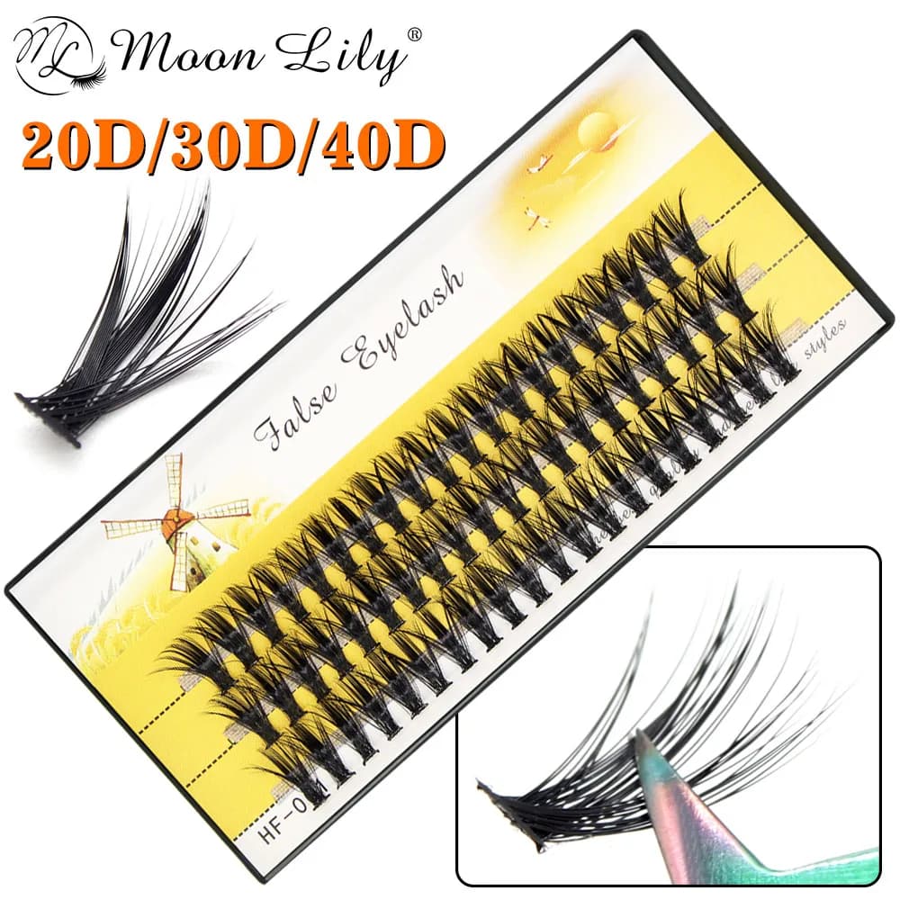 New 40D Cluster 60 Bundles extension natural mink eyelashes 3D Russian volume fake eyelashes individual makeup Cilia