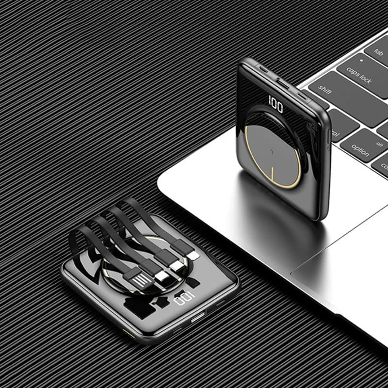 Power Bank Wireless 20000mAh Ricarica Rapida Caricabatterie Esterno per Huawei Samsung iPhone Mini Powerbank con Cavo