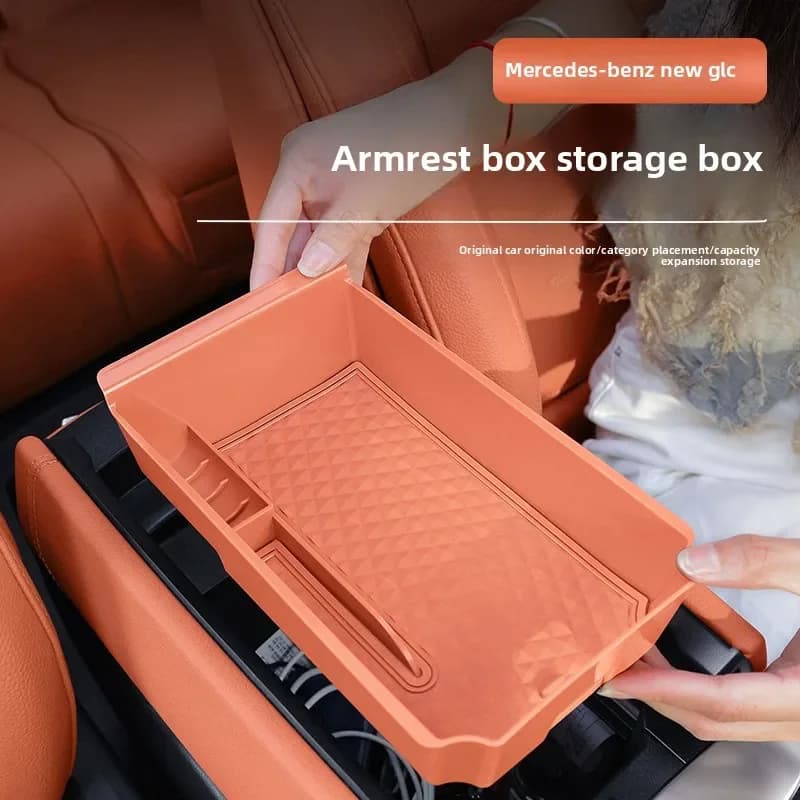 Scatola organizer per console centrale per Mercedes-Benz Classe C/GLC300L/C260L/E300L 2022-2025 | Accessori interni per auto