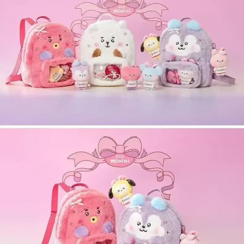 Model BT21 Minini Double-shoulder Pain Bag, Travel Backpack for Storing Items, Korean Pop Culture Accessories