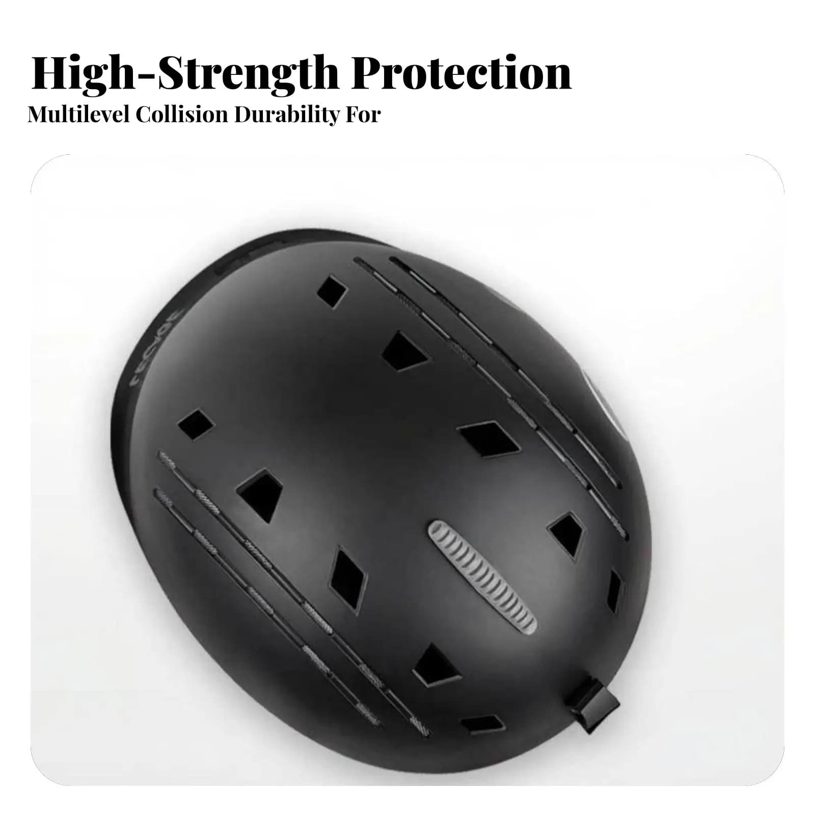 Casco da Sci Professionale, Casco Invernale, Occhiali Integrati, Design Ventilato, per Adulti e Bambini