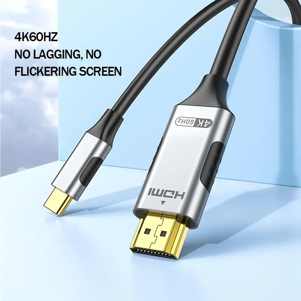 4K 60Hz USB C to HDMI Cable Type C Adapter HDTV Converter Cable for iPhone 15 TV Converter USB-C HDMI Adapter
