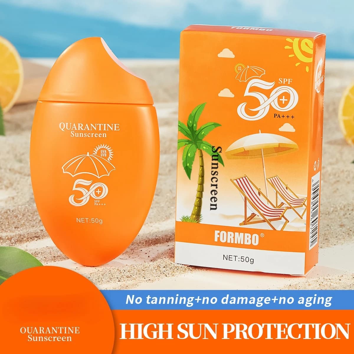 Primer Solare SPF50+, Rinfrescante e Non Unto, Resistente all'Acqua e al Sudore, Adatto a Tutti i Tipi di Pelle