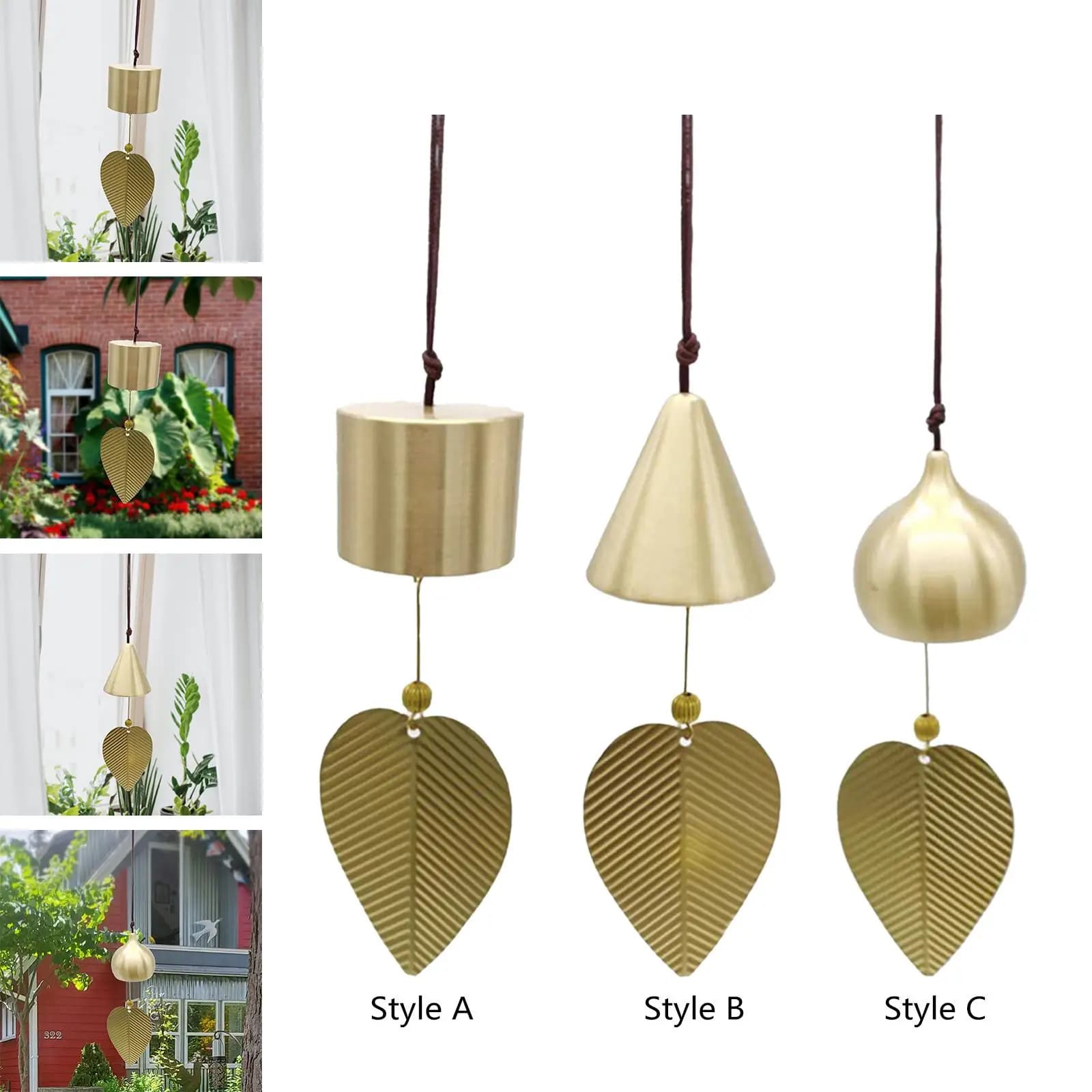 Wind Chime Pendant Gift Handmade Japanese Style Brass Feng Shui Bell