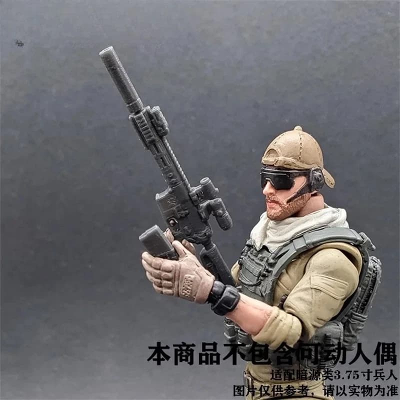 Modellino di pistola in plastica stampata in 3D in scala 1/18, non funzionante, per action figure da 3,75''.