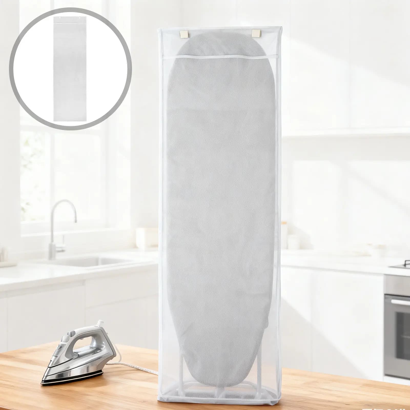 Ironing Board Protector Folding Dustproof Cover Waterproof Storage Bag Space Saving Laundry Room Organizer Tote for Small Spaces