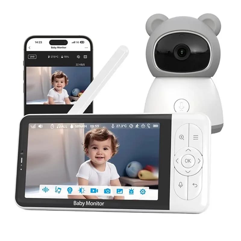 L60A Wireless 5" 1080P Display Baby Monitor Tuya Smart APP View Control Motion Detection Audio Functionality Camera US Plug