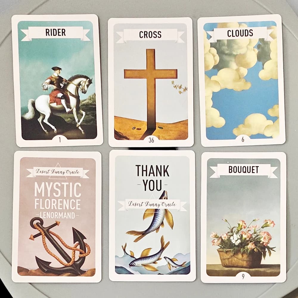 Mystic Florence Lenormand Deck - 9*6 cm Stile artistico classico vintage Oracle 36 carte per la divinazione del futuro