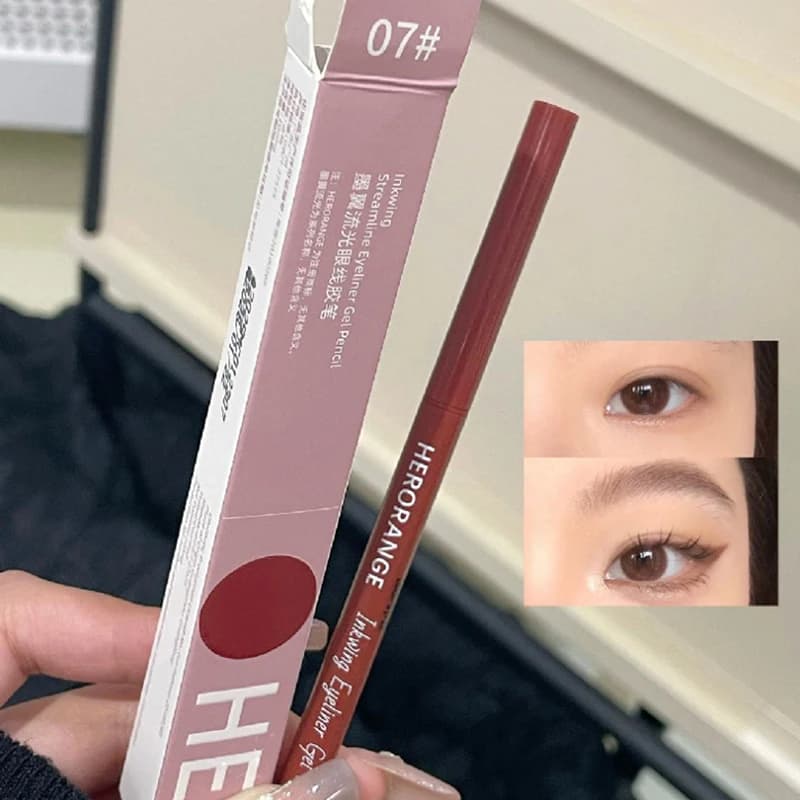 HERORANGE Matita Eyeliner 10 Colori Impermeabile Lunga Durata Nero Marrone Facile da Applicare Stick Contorno Occhi Trucco Lying Silkworm