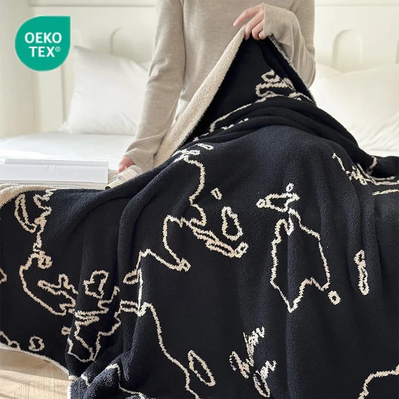 Coperta da tiro in maglia di lusso: coperta leggera per aria condizionata per divano e ufficio, copertura in tessuto nordico, coperta morbida per il pisolino