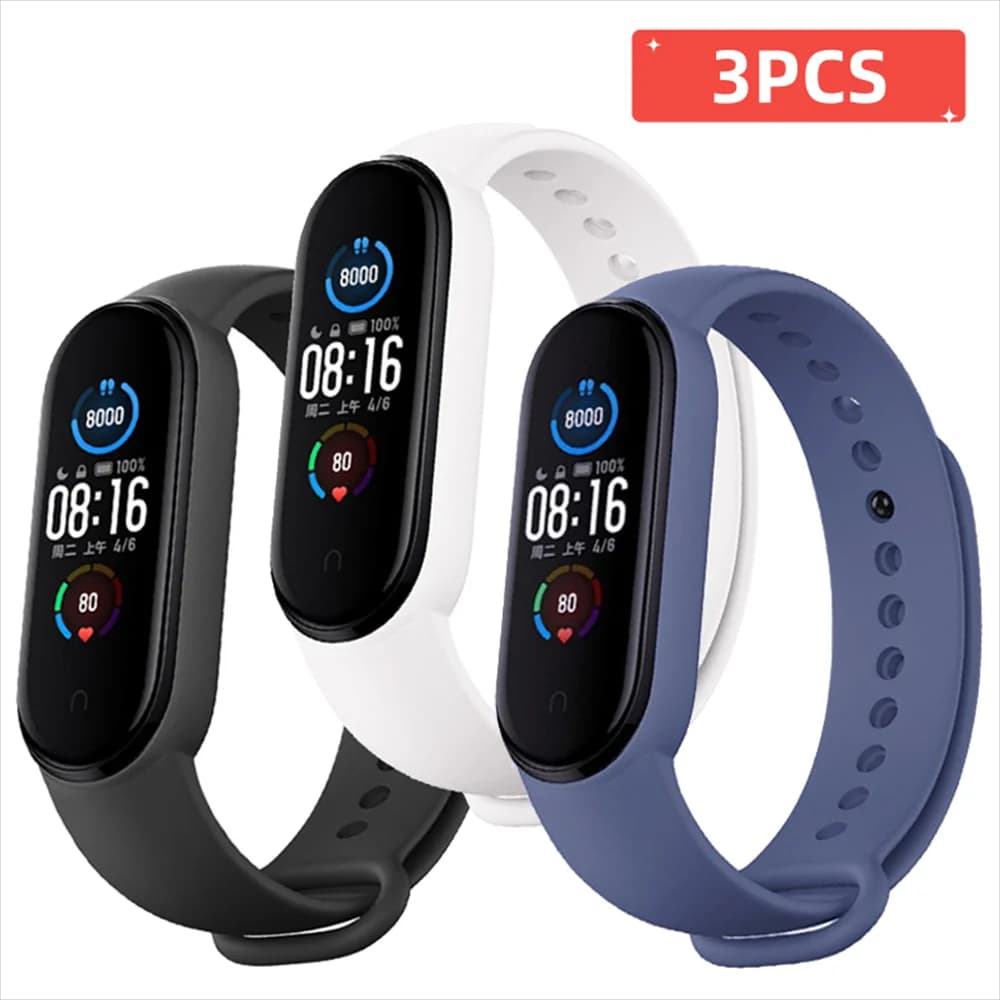 3 Pezzi Cinturino per Mi Band 7 6 4 5 3 Braccialetto Xiaomi Mi Band Cinturino in Silicone Sportivo di Ricambio Accessori Smartwatch