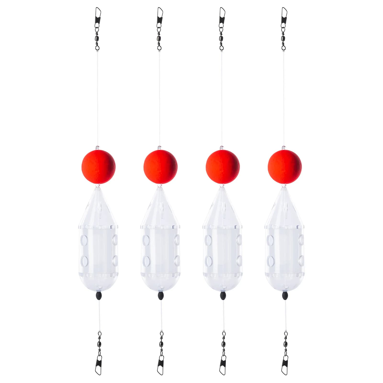 Goture 25*67/31*85mm Gabbia per esche rotante Feeder per larve Tappo trasparente Alimentatori per nuotare con palla di schiuma per larve Carpa Partita Attrezzatura da pesca
