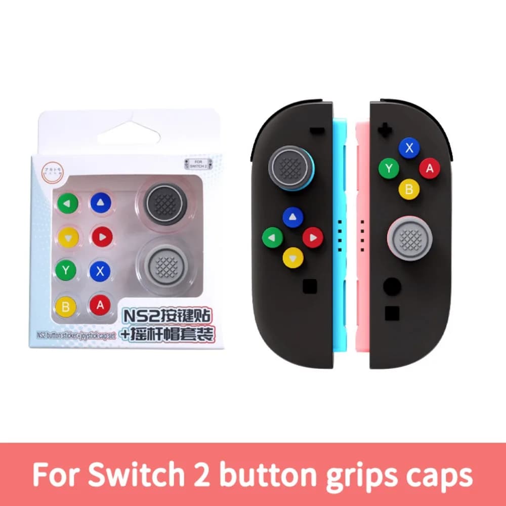 Silicone Button Grips Caps Anti-slip Accessories Joystick Cap Button Sticker Set Thumb Stick Case Cover for Nintendo Switch 2