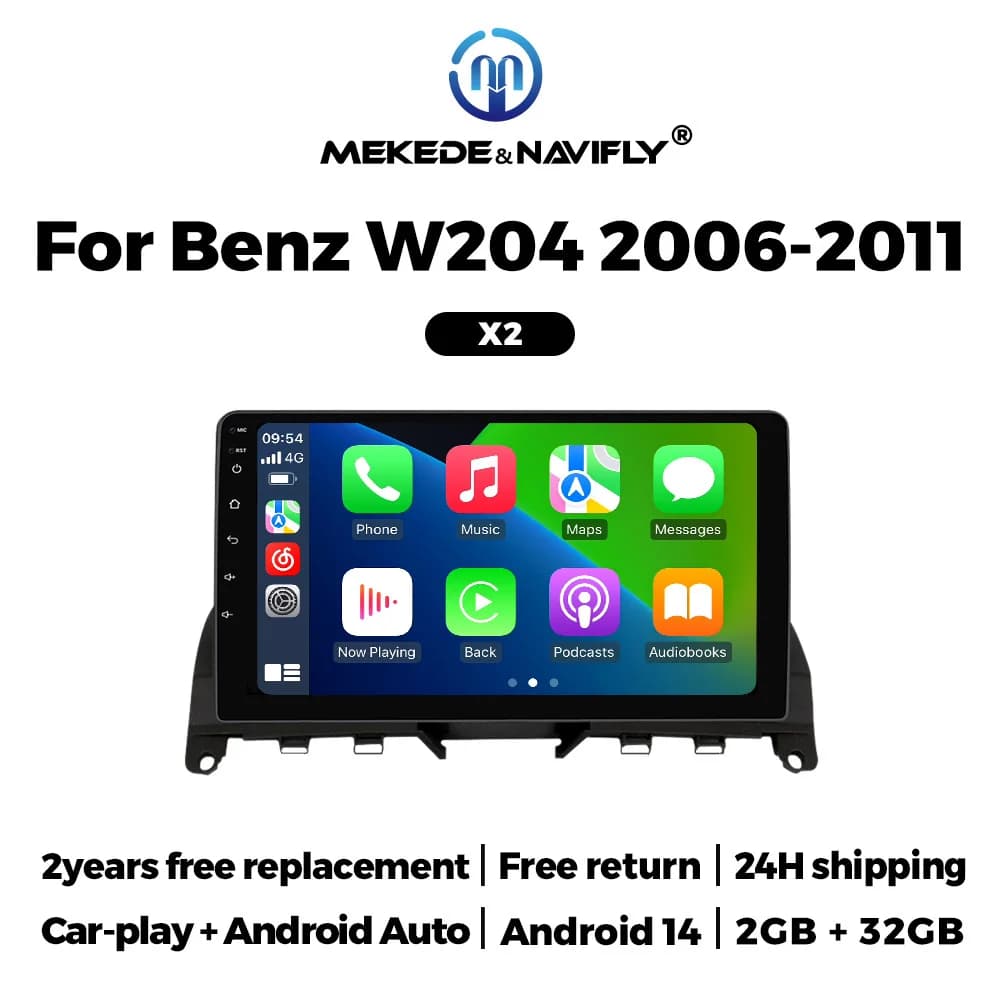 NaviFly autoradio Android All-in-one Carplay wireless AUTO for Mercedes-Benz class C W204 C204 S204 C300 C350 multimedia player