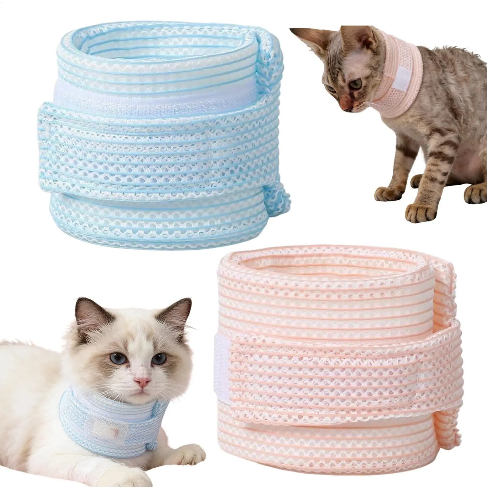 Collare Protettivo per Cani e Gatti, Traspirante, Confortevole, Anti-Graffio, Regolabile, Morbido Cuscino Cervicale
