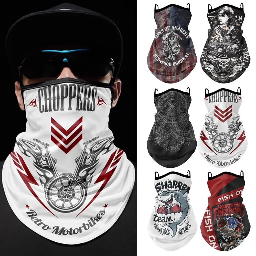 Fashion cycling mask for sunscreen summer face neck protection UV scarf for ear breathable outdoor sports visor