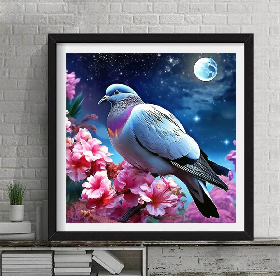 Pigeon and Flower Diy Diamond Art For Adults Painting Kits Jewelry Cross Stitch Animals Birds Full Mosaic Embroidery Picture