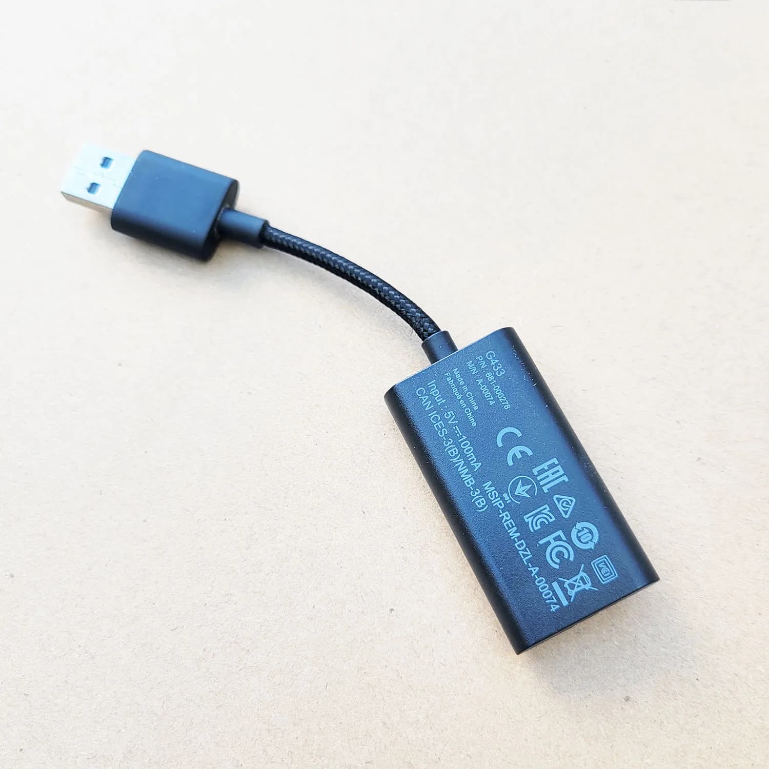 Logitech G433 DAC Gaming Headphones USB Audio Adapter Dongle for 3.5 mm HD audio card for gaming headphones, DTS audio effects support