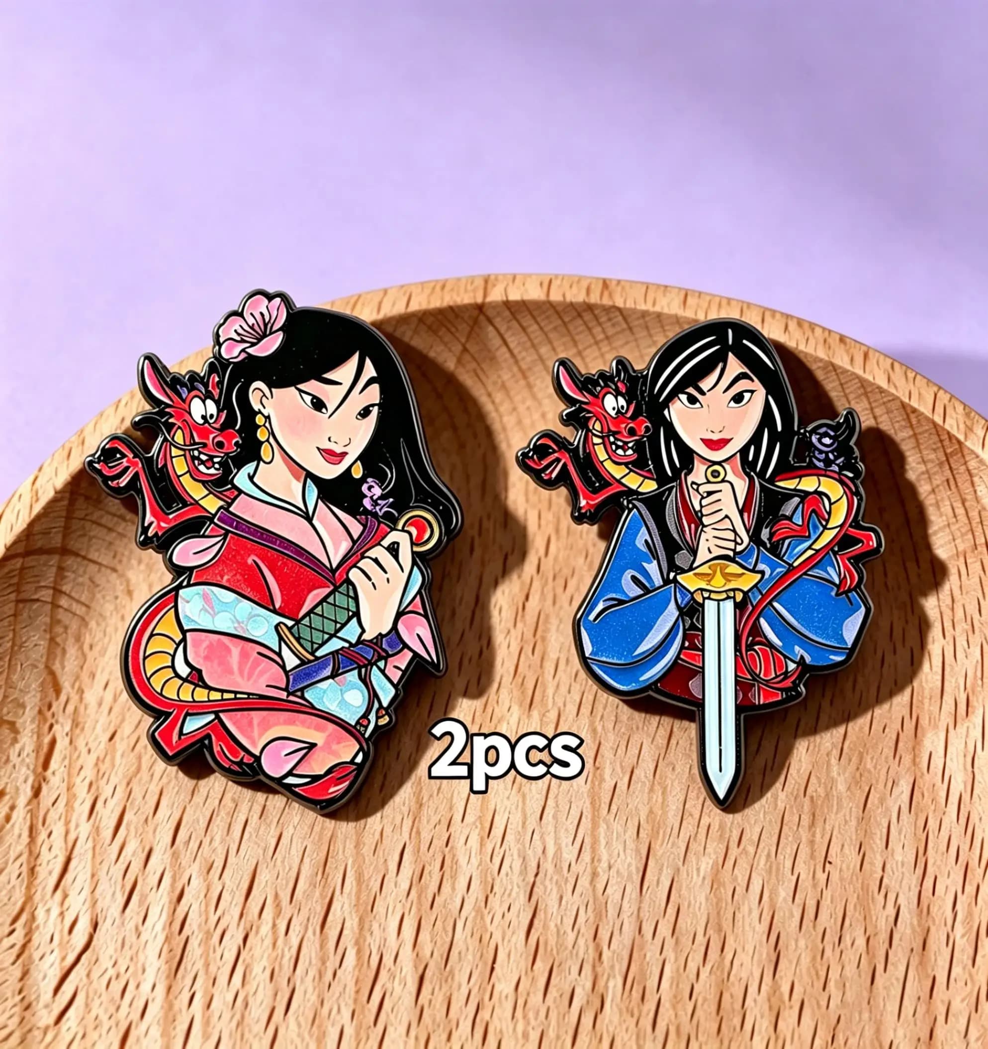 2 Pieces Red Dragon Foil for Girls, Women's Spill for Coat, Fashion Response, Jewelry Gift for Friends
