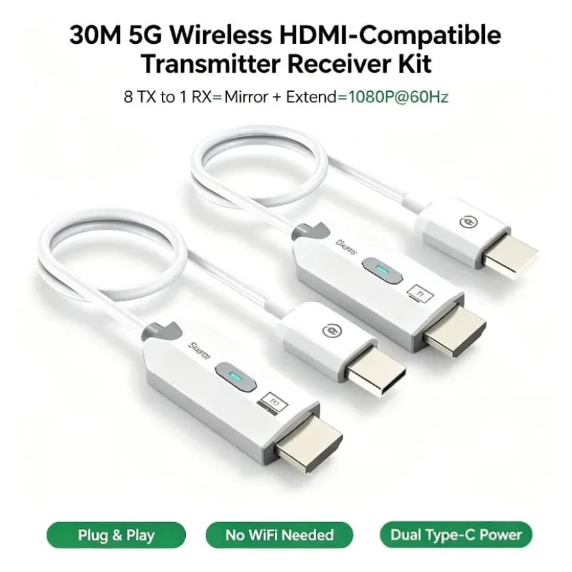 5.8G 1080P 30M Wireless HDMI-Compatible Video Transmitter Receiver Extender Display Screen Adapter Dongle For TV Projector PC