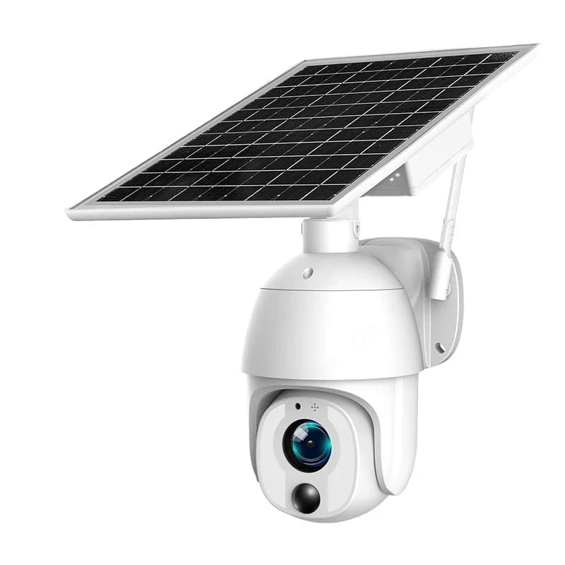 Telecamera di sicurezza wireless Wifi Telecamera esterna solare S10p H.265 Telecamera solare Zoom ottico 10X Pannello solare Luce nera a colori
