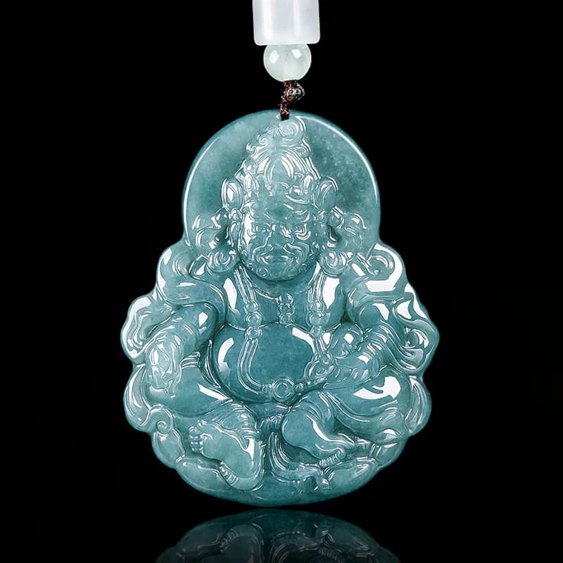 Burmese Jadeite Jambhala Pendant Necklace Luxury Designer Charm Burmese Jade Talismans Natural Gemstone Carved Amulet