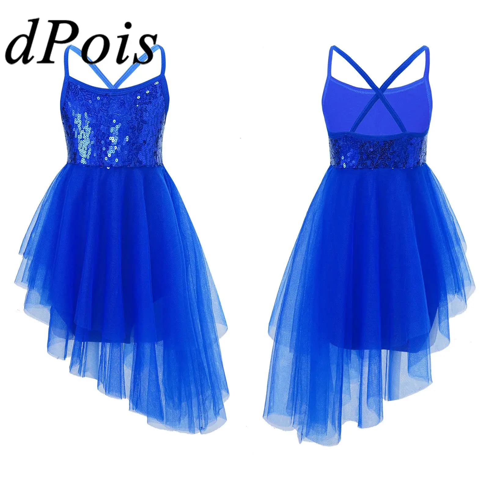Abito da balletto per ragazze con paillettes Abito da pattinaggio artistico su ghiaccio Tulle Body da danza classica Abbigliamento da ballo per spettacoli di festival per bambini