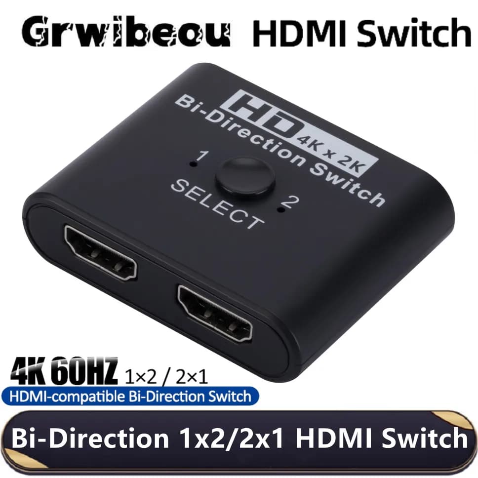 Two-way HDMI Switch 4K 2 in 1 output/1 input 2 outputs HDMI compatible Splitter switcher for PS4/3 TV Box Switcher Adapter 1x2/2x1