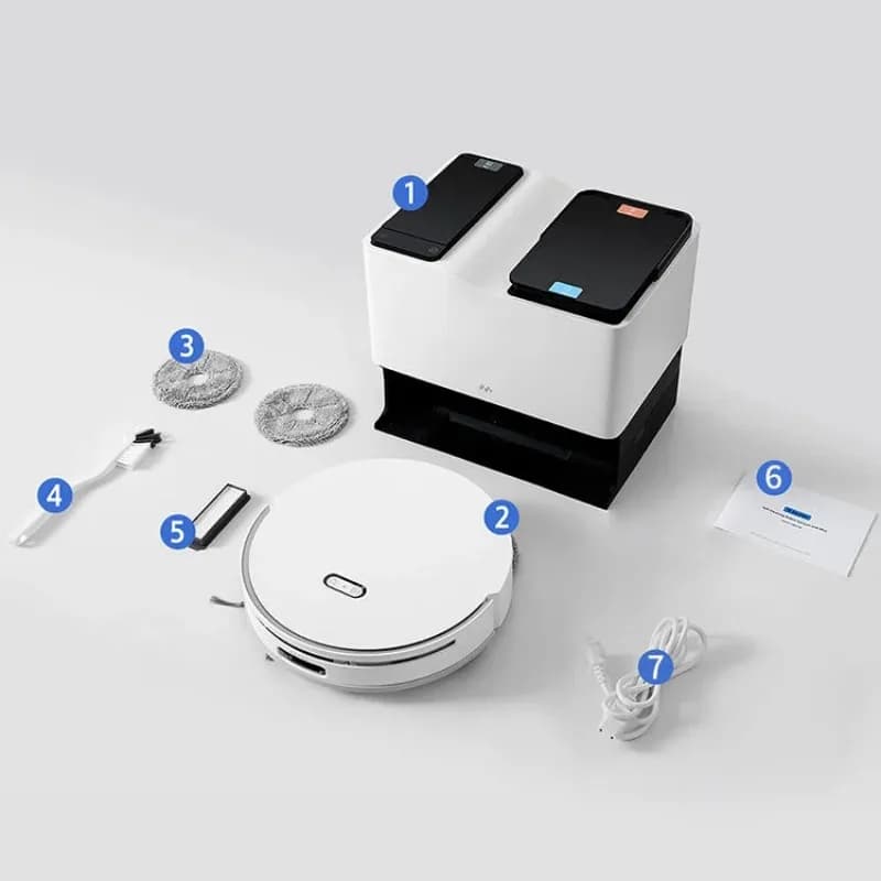 Robot Aspirapolvere Tuya per Pulizia Pavimenti - Robot Aspirapolvere Intelligente Rotante da 5000pa con Svuotamento Automatico e Funzione Lavaggio