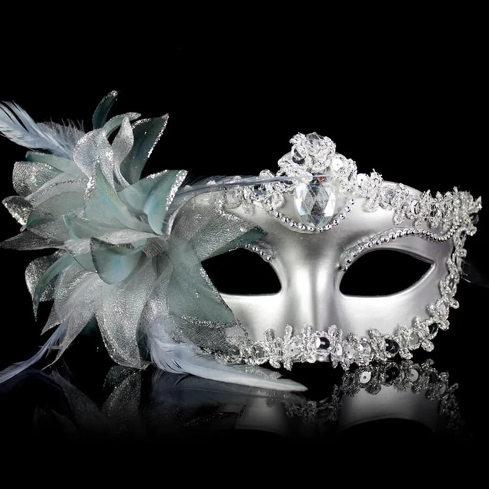 Dance Party Diamond maschera veneziana Feather Flower Wedding Carnival Performance Costume Sexy Lady Masquerade Christmas 2024