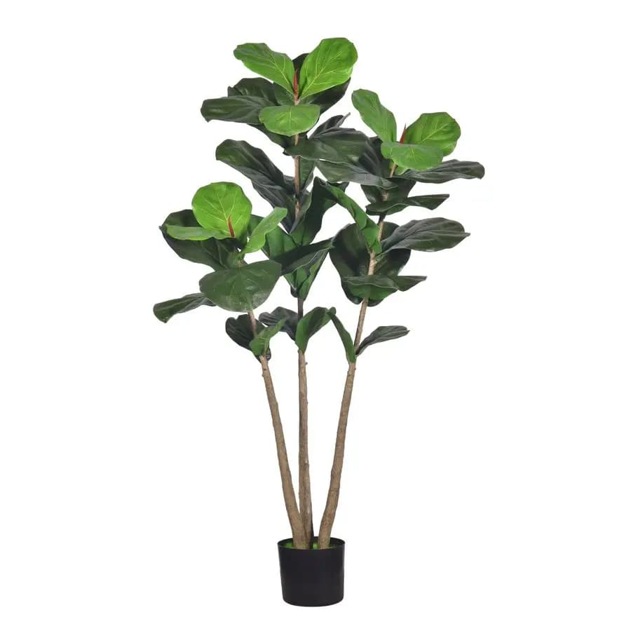 Violin leaf fig tree, 5 foot fake floor plants Faux tropical tree with pot for interior and exterior, offices, houses, living room, home decorations