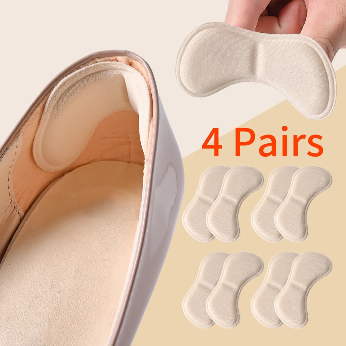 4 paia/8 paia solette per tallone cuscinetti patch sollievo dal dolore cuscino antiusura piedi cura protezione tallone adesivo adesivo posteriore sottopiede