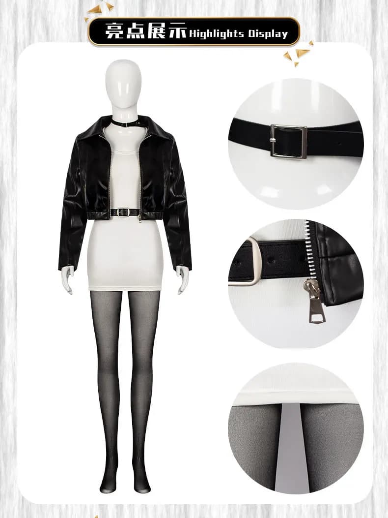 Smoking behind the supermarket with you Yamada Cosplay Costume Full set of leather jackets for Halloween motorcycle style