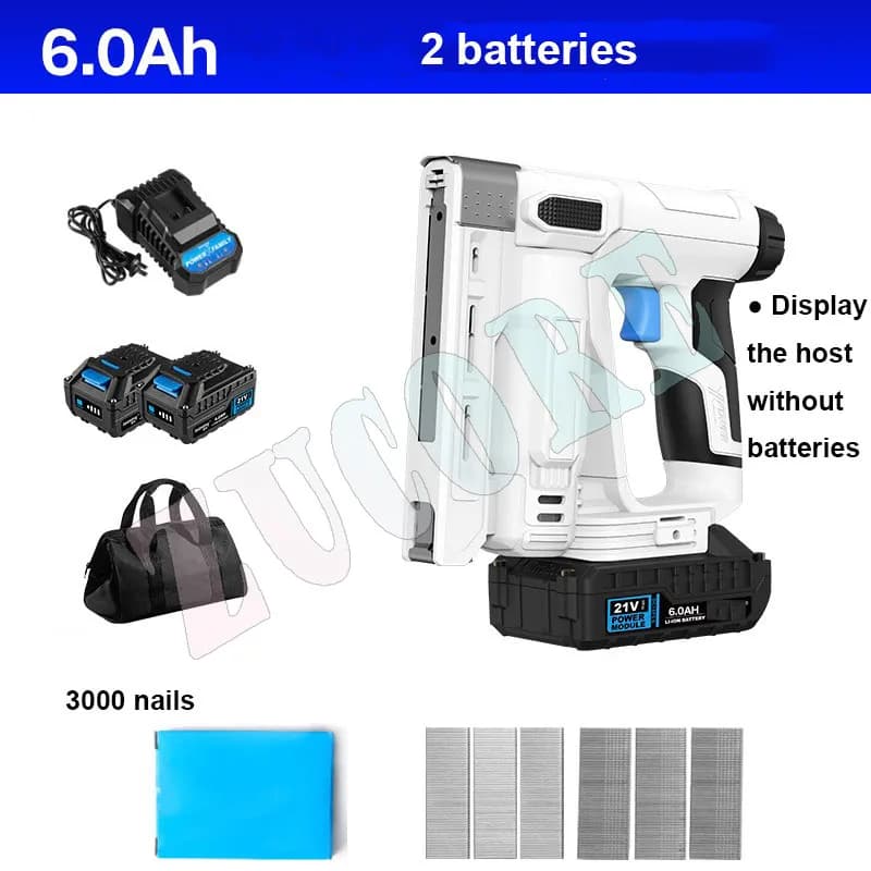 Chiodatrice elettrica e cucitrice per mobili Pistola per punti metallici Carpenteria Strumenti per la lavorazione del legno Batteria al litio 21V Pistola sparachiodi Costruzione di mobili