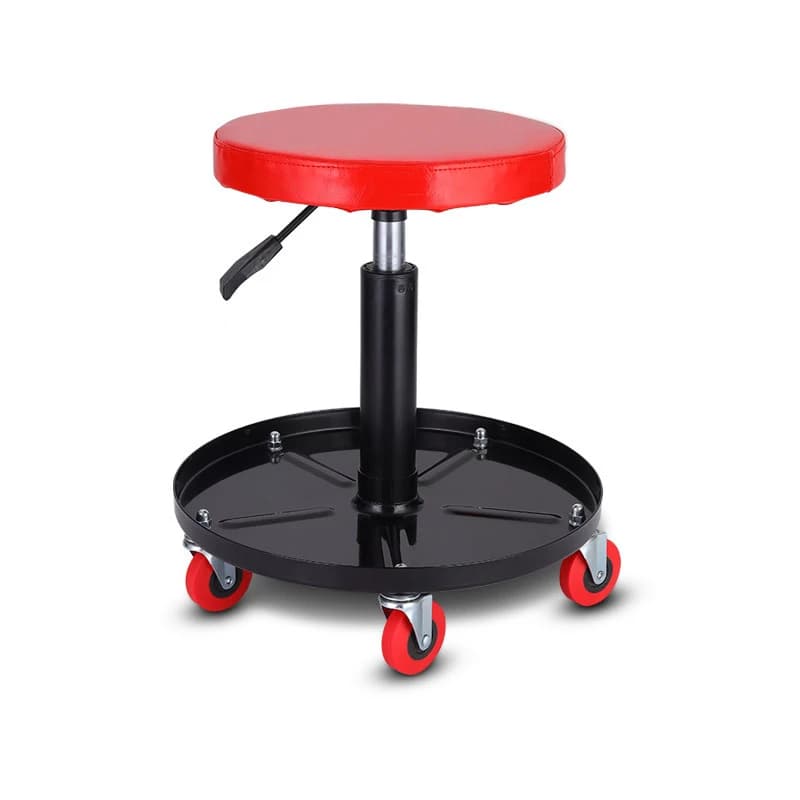 Sedia da officina per riparazione auto, sedile meccanico regolabile, sedia girevole con rotelle, sgabello da officina sollevabile, portata 136 kg