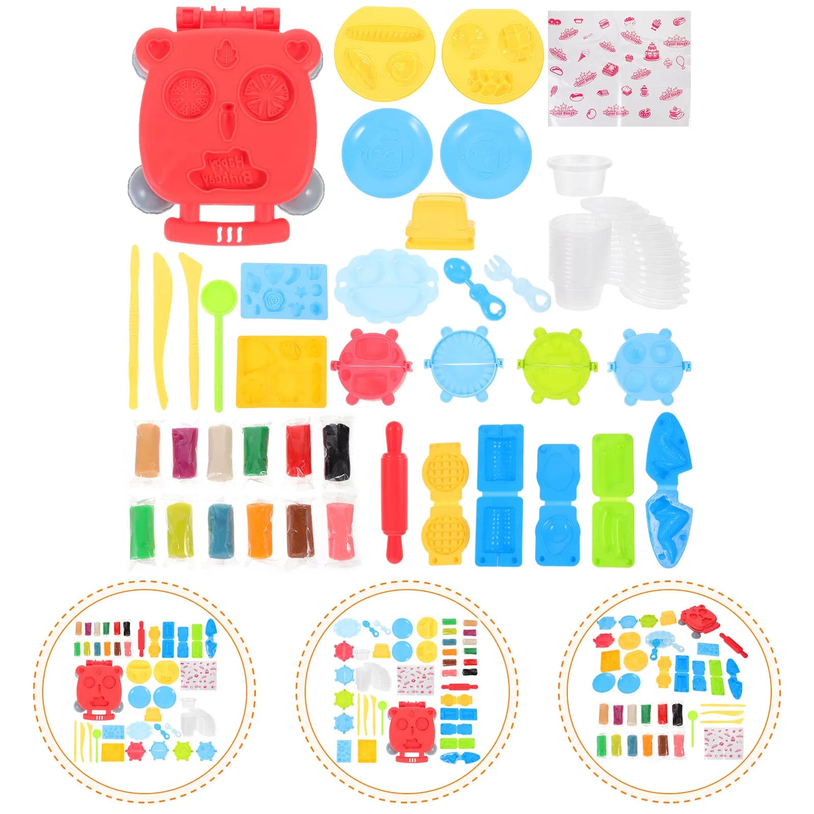 Set Creativo per Modellare Hamburger in Argilla, Kit Educativo per Bambini, Attrezzi per Impasto, Plastilina Sicura per Gioco di Ruolo, Argilla Colorata