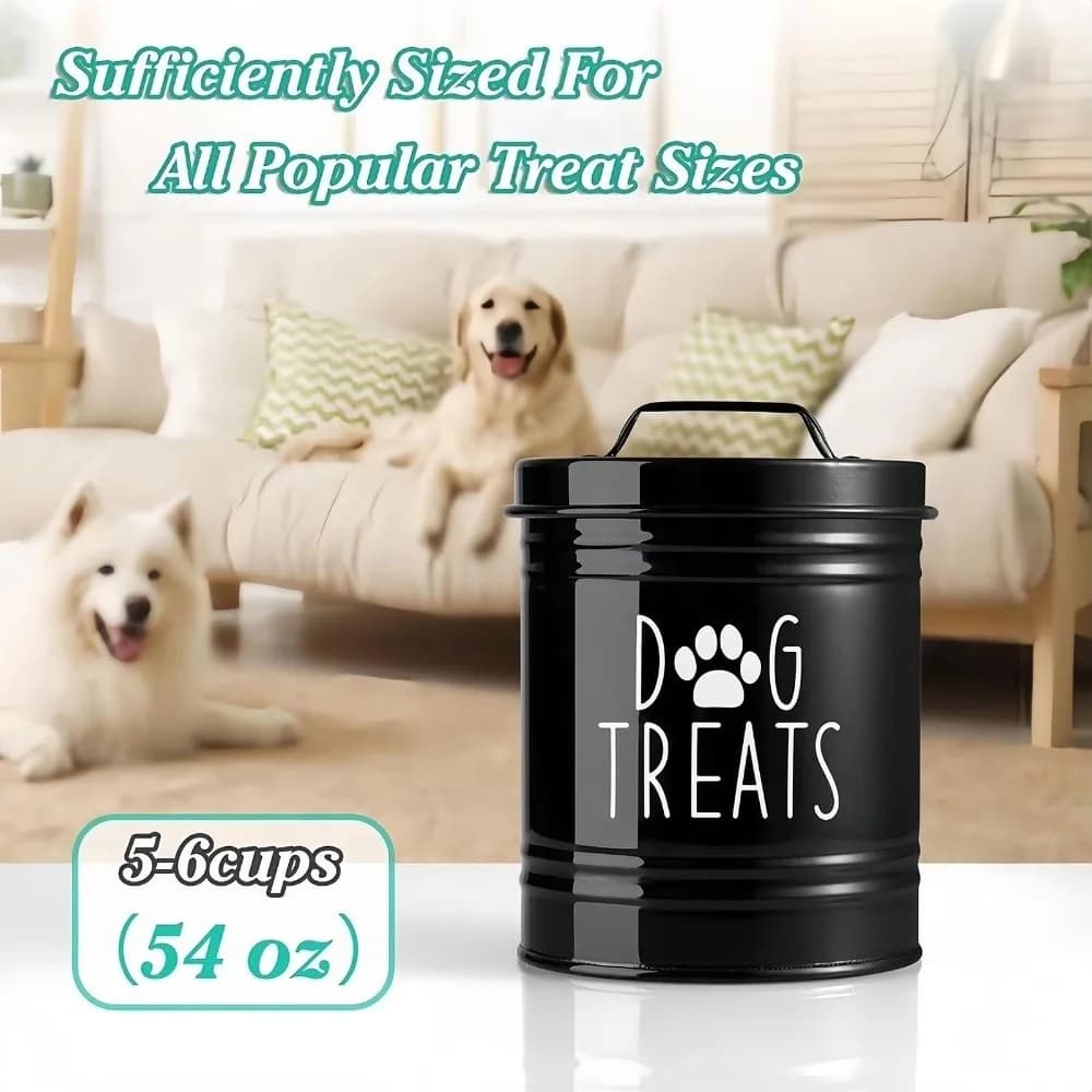Large Capacity Dog Food Storage Container Moisture-Proof Airtight Pet Food Bin with Lids Metal Dog Treat Jar Cats Dogs