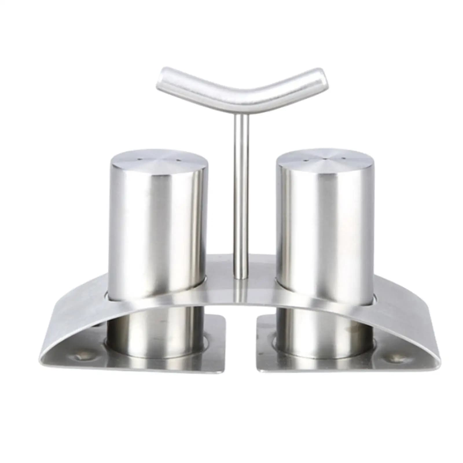 2x Barattoli per Condimenti in Acciaio Inox con Supporto, Utensili da Cucina, Contenitori per Spezie per Tavola, Matrimoni, Campeggio, BBQ, Cucina