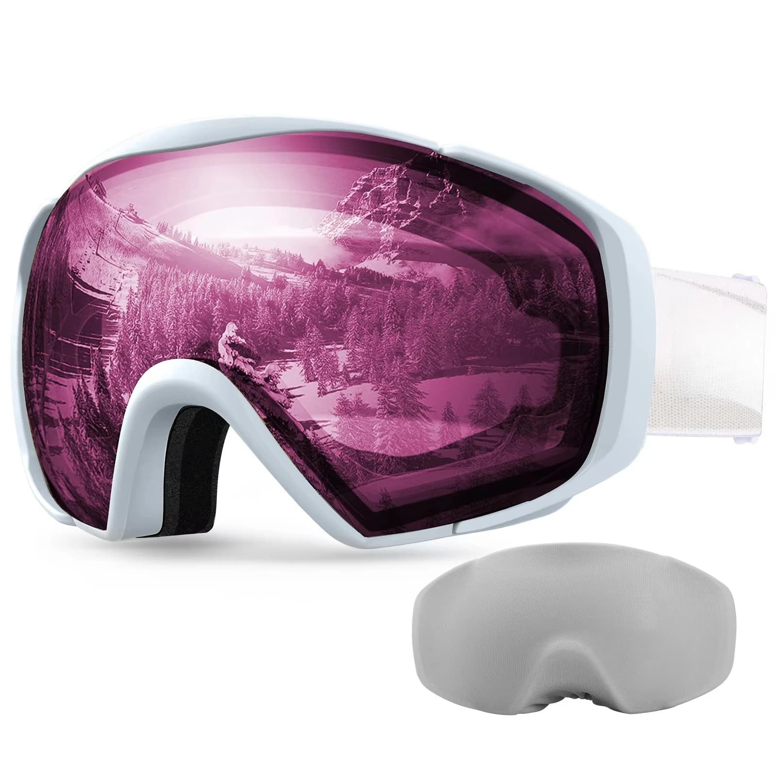Occhiali da sci da esterno invernali principali per esterni doppi occhiali da neve sferici antiappannamento occhiali da snowboard e da sci firmati con logo personalizzato