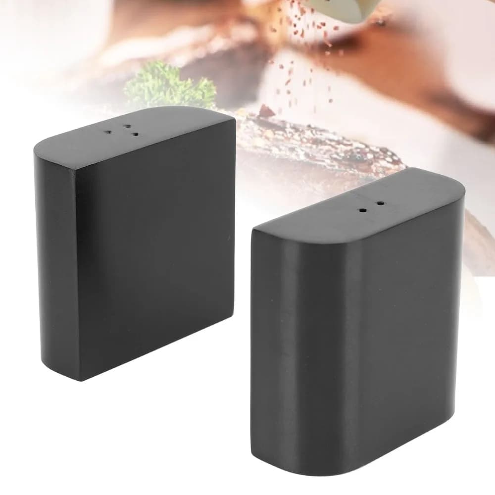 2 PCS 304 Stainless Steel Salt And Pepper Shakers Set Dispenser Lid Black Condiment Jar Set Portable Elegant Design