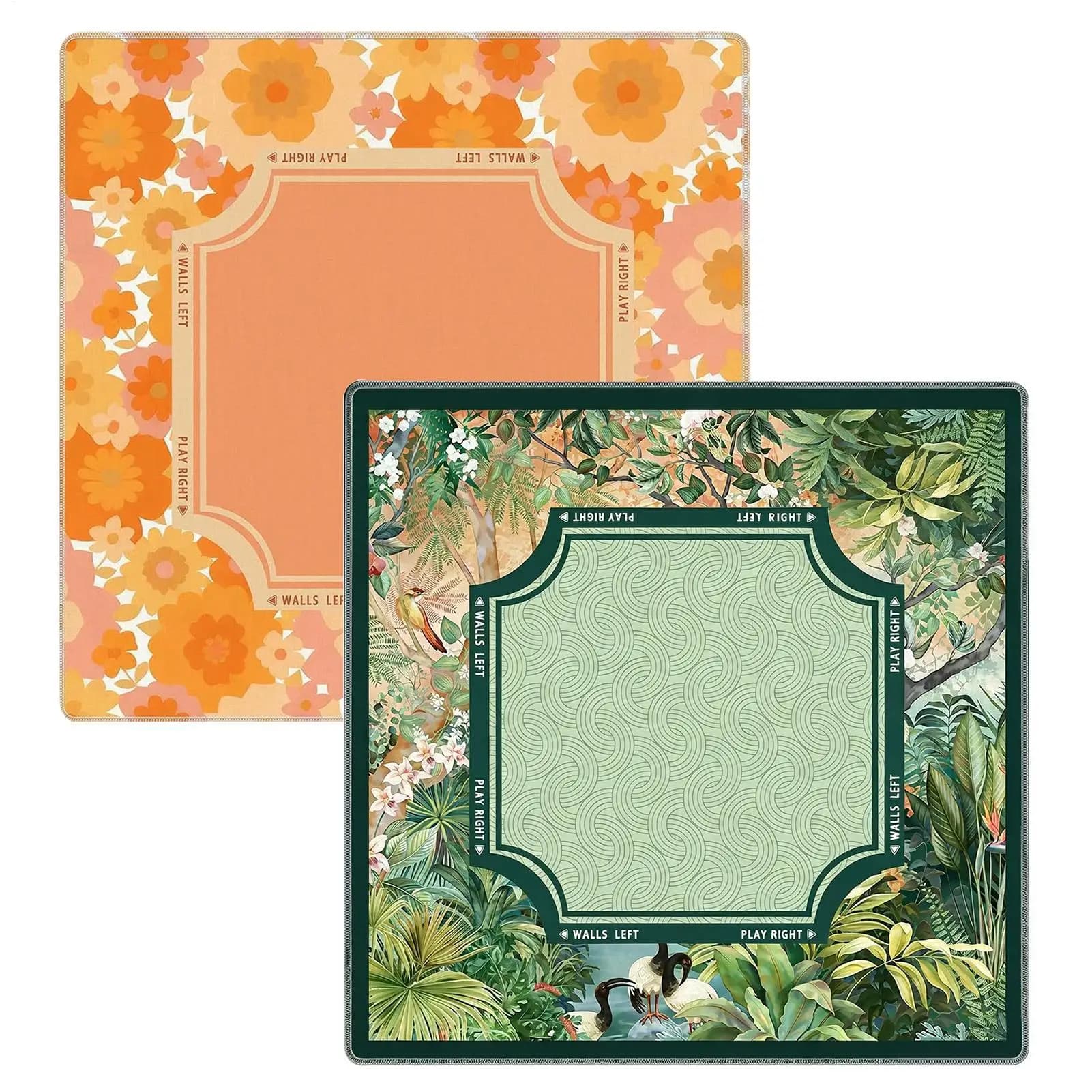 Mahjong Mat Tropical Plants Vintage Anti-Slip 80x80cm Poker Card Board Table Cover for Tile Games Home Dorm Apartment Living